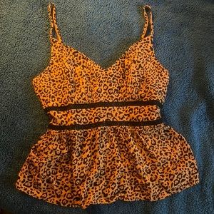 (SOLD)NWOT leopard print tank top